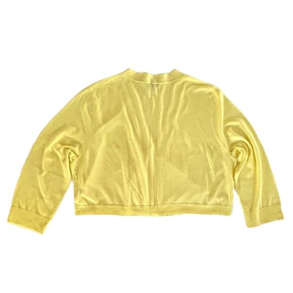 Talbots Women's Yellow Classic Dress Shrug Knit Bolero Sweater Jacket Size XL - Picture 7 of 7